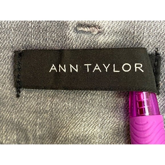 Ann Taylor Womens Jeans 12 Gray The Skinny Leg High Waist Pockets Stretch Casual - Picture 5 of 6